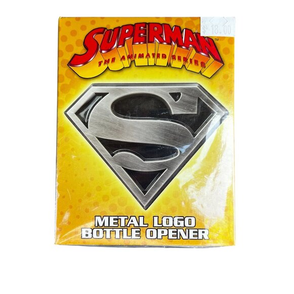 Superman The Animated Series Metal Logo Bottle Opener NWT - Picture 1 of 3